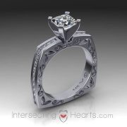 Intersecting hearts ring